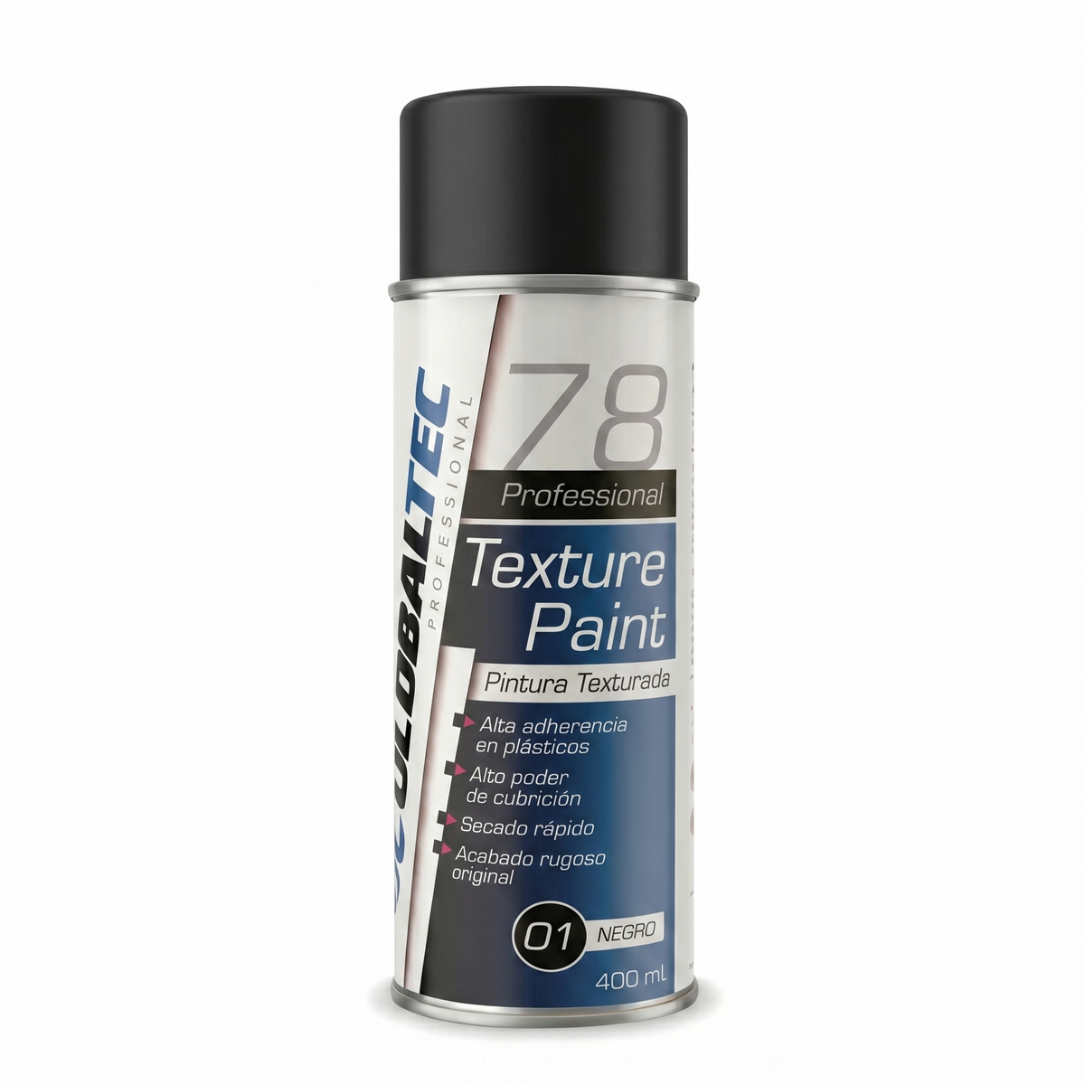 Pintura texturizada en spray negro mate para plásticos de coche Globaltec Professional