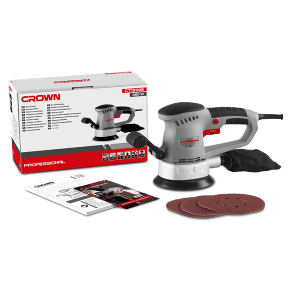 Lijadora Excéntrica Crown CT13395 | 450 W - GLOBALTEC PROFESSIONAL