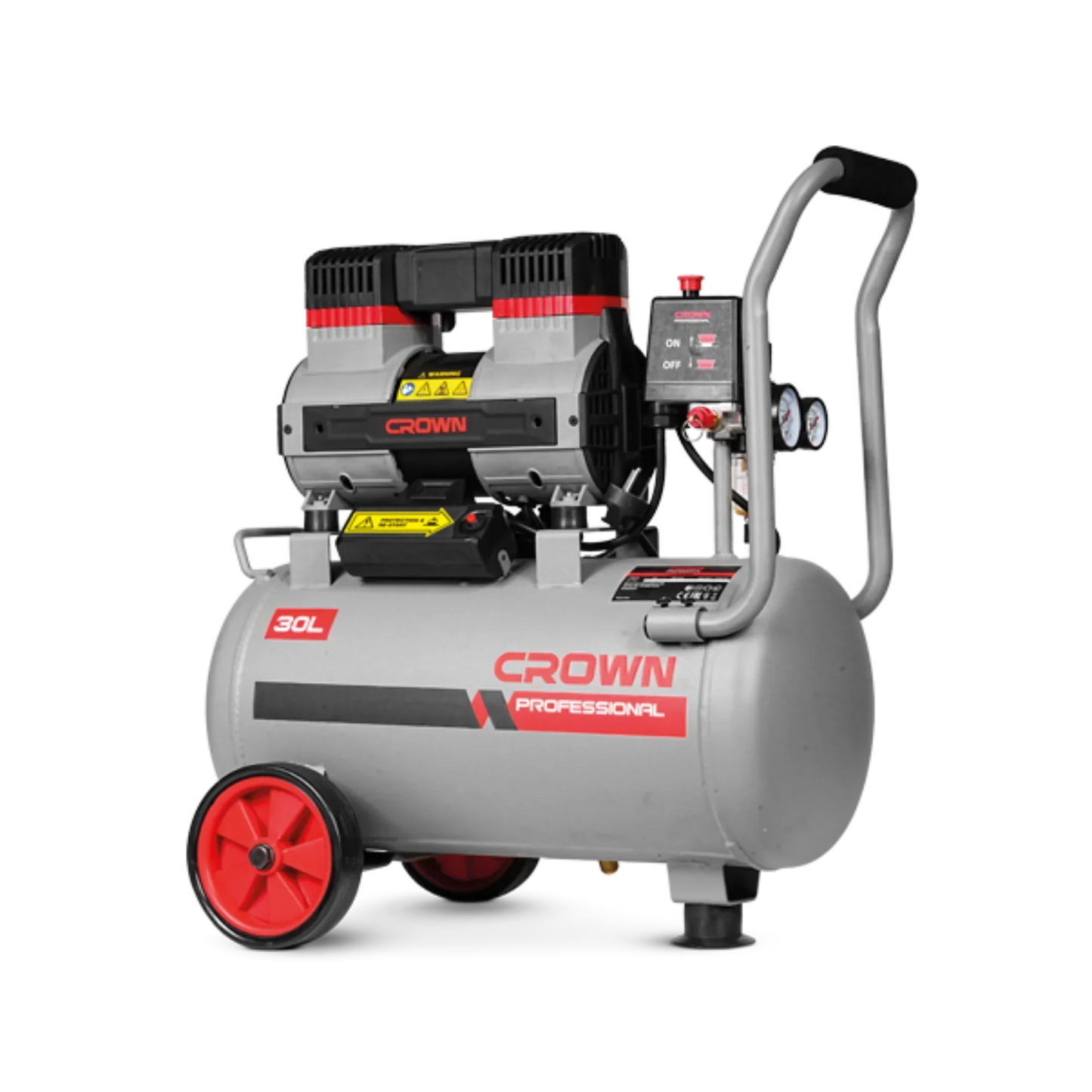 Compresor de Aire Crown CT36090 – 24 L, 1400 W, 100 L/min, 7–8 bar | Uso profesional de taller; motor 2800 rpm y chasis robusto 22,5 kg - GLOBALTEC PROFESSIONAL