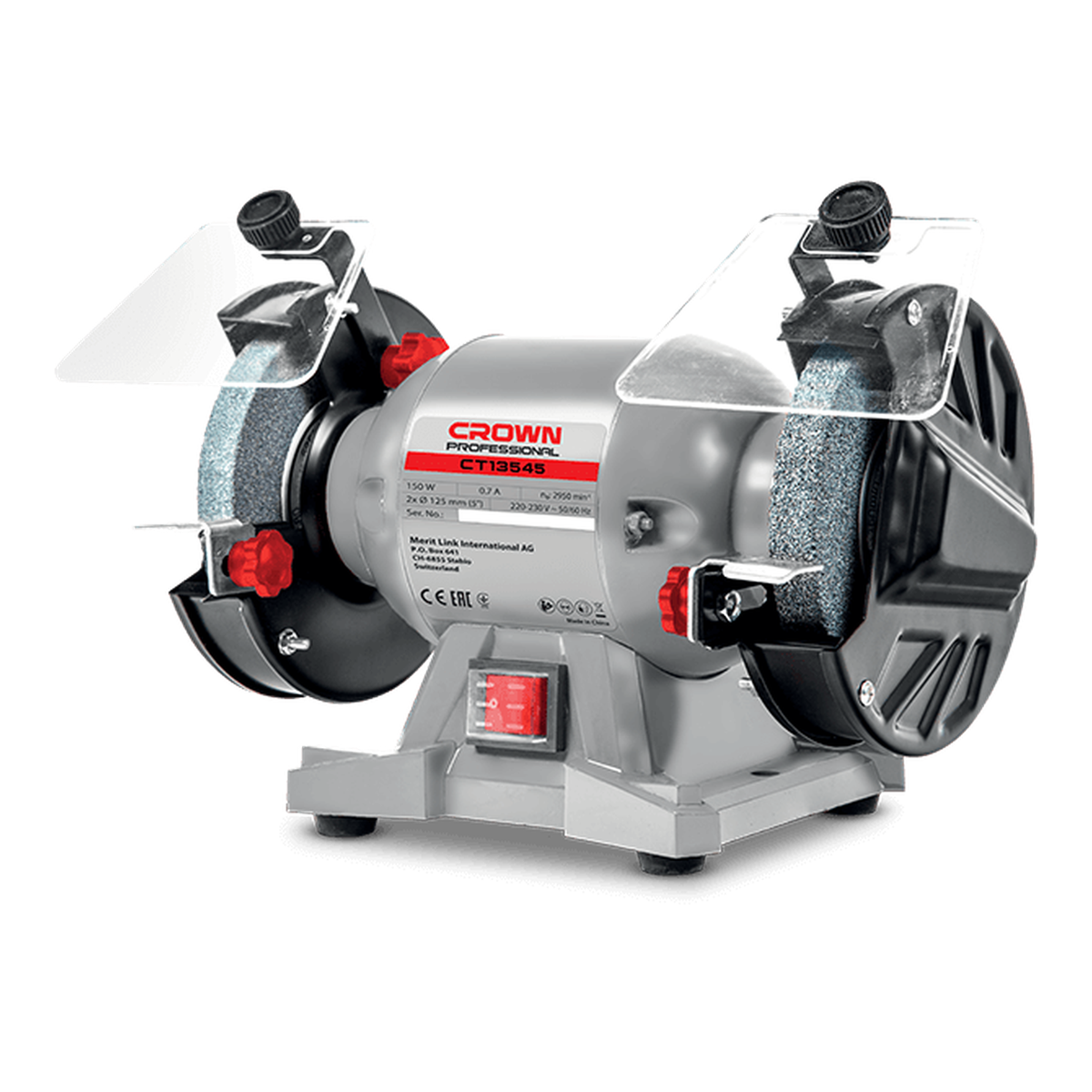Esmeriladora de banco CT13545 125 mm 170 W — afilado y desbarbado estable en taller