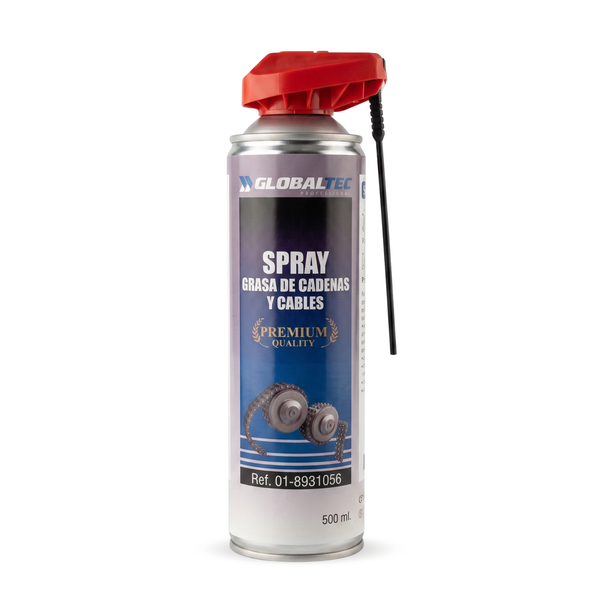 Grasa para cadenas y cables en spray 500 ml, lubricante adherente de Globaltec Professional