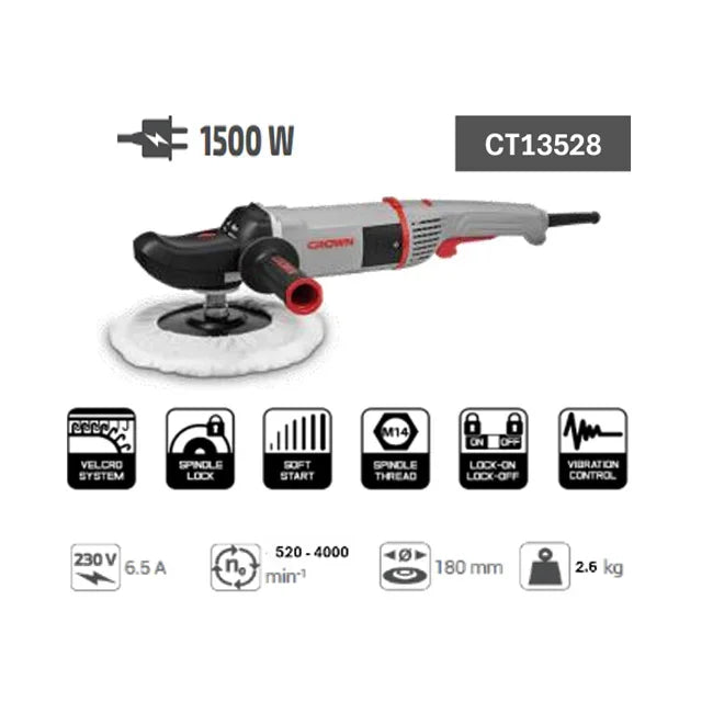 Pulidora CROWN CT13528 1500W - GLOBALTEC PROFESSIONAL