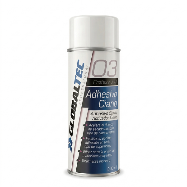 Spray activador de cianoacrilato 200 ml Globaltec Professional que acelera el curado del pegamento