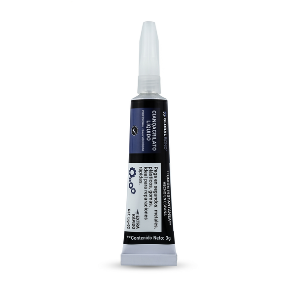 Cianoacrilato universal 3g Globaltec Professional, adhesivo instantáneo multimaterial con boquilla de precisión
