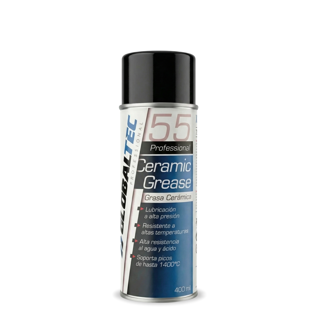 Grasa cerámica antigripante en spray Globaltec 400ml, hasta 1200°C para escapes y frenos