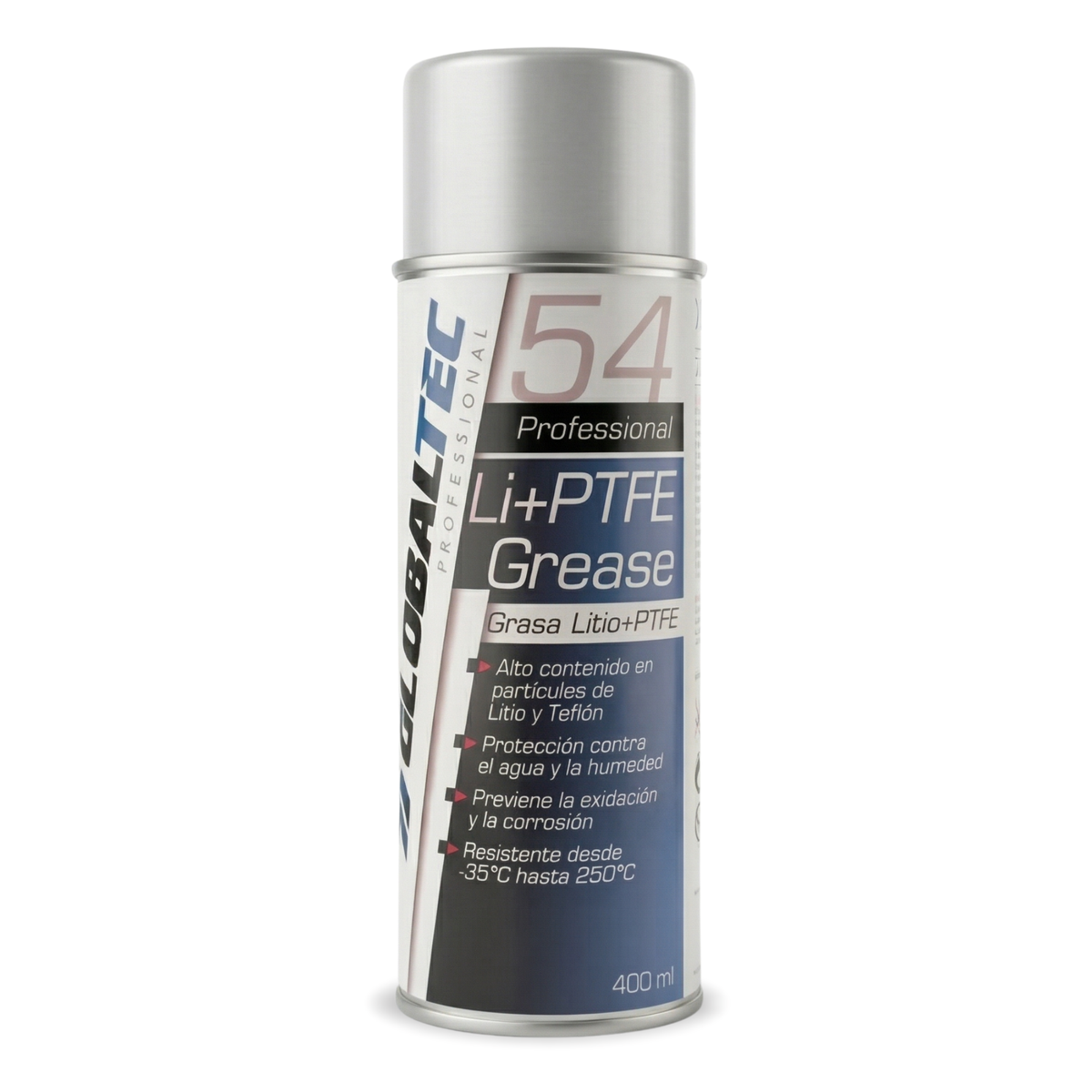 Grasa de litio con PTFE en spray 400 ml, lubricante de alto rendimiento Globaltec Professional