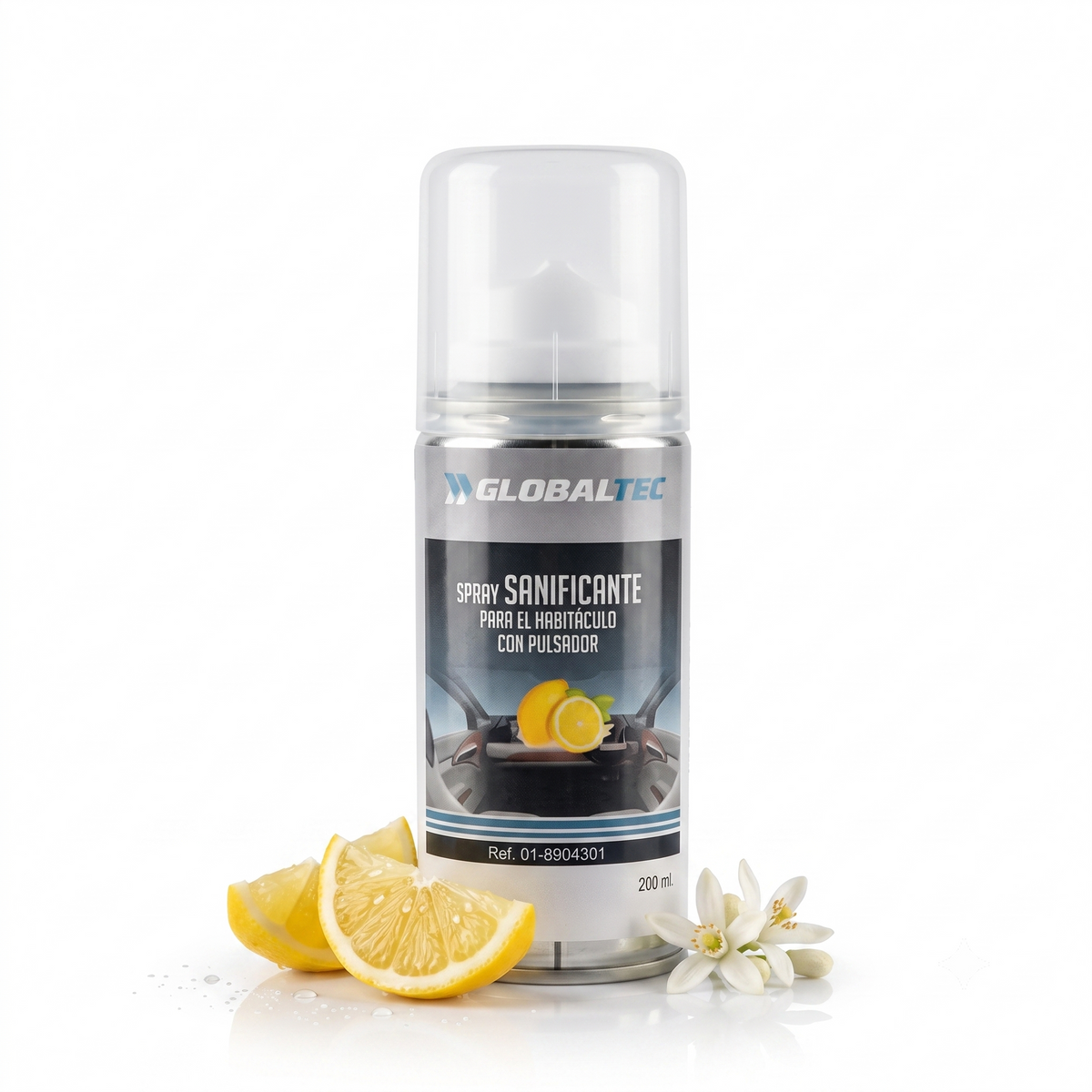 Desinfectante para habitáculos en spray 200 ml Globaltec Professional, higieniza el interior del coche