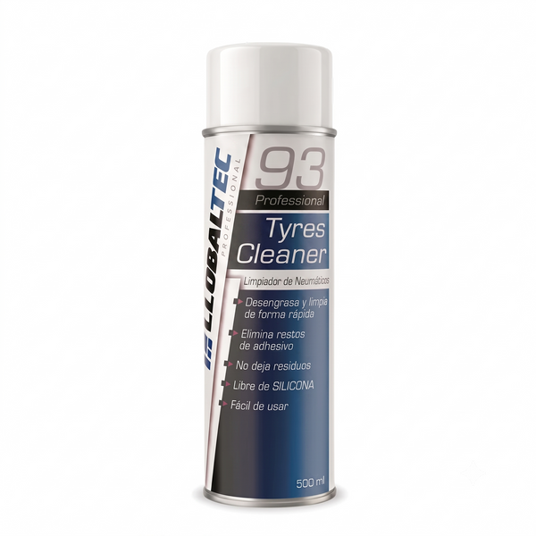 Abrillantador de neumáticos en spray 500 ml, acabado negro satinado con protección UV, Globaltec Professional