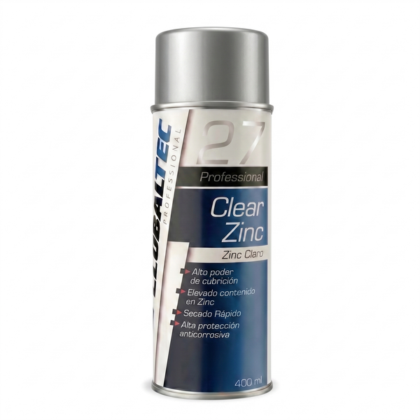 Spray de zinc claro 400 ml, protector anticorrosivo de galvanizado en frío, Globaltec Professional