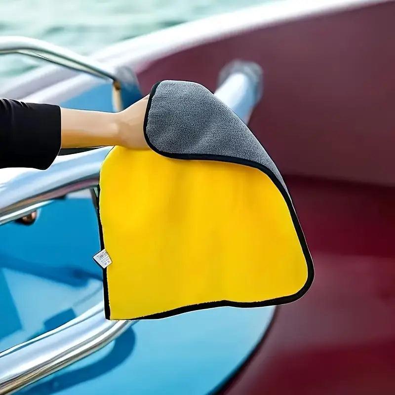 Bayeta de Microfibra 600 g/m² – Ultraabsorción y acabado sin rayas para coche y hogar | Secado, pulido y limpieza segura - GLOBALTEC PROFESSIONAL