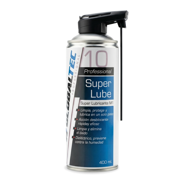 Super Lube M1, spray lubricante 5 en 1 de 400 ml para aflojar piezas atascadas — Globaltec Professional