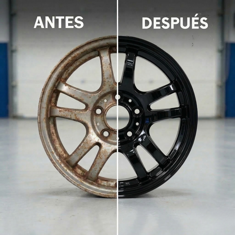 Uso de la pintura en spray negro brillo Globaltec para renovar muebles y objetos de madera