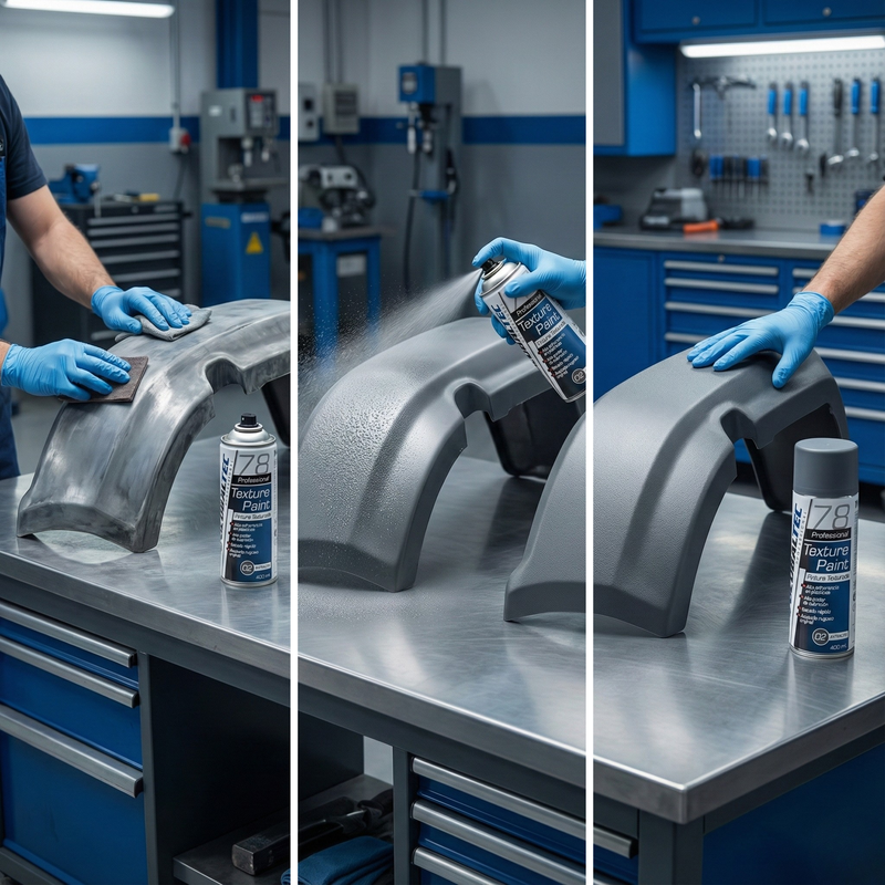 Uso en carcasas de retrovisor y embellecedores de plástico con spray texturizado antracita Globaltec