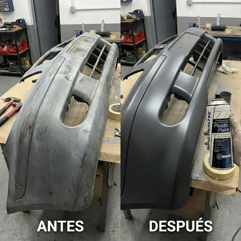 Uso de pintura acrílica gris VAG en retrovisores y manetas de coche Globaltec Professional