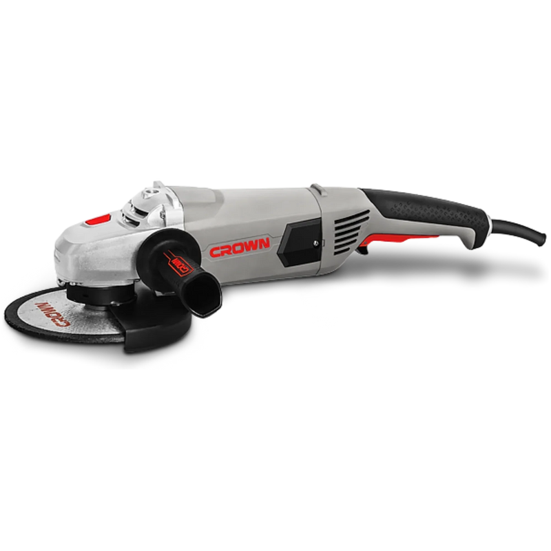 Amoladora Angular Crown CT13500-180S – 180 mm, 2200 W, 8.500 rpm, rosca M14 | Corte y desbaste pesado en metal y piedra – Robusta 5,2 kg - GLOBALTEC PROFESSIONAL