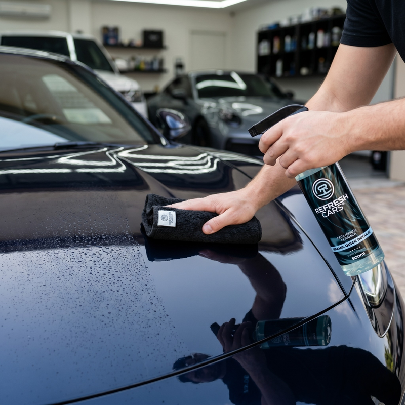 Cera cerámica tipo quick detailer para dar brillo y proteger el coche tras el lavado