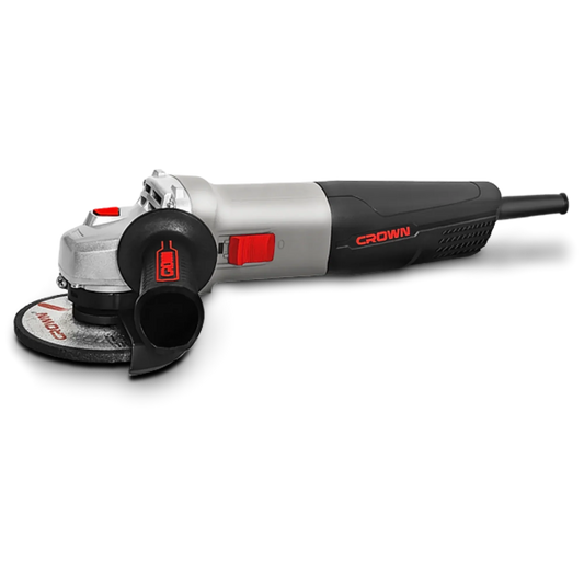 Amoladora Angular Crown CT13497-125R – 125 mm, 860 W, 11.000 rpm, rosca M14 | Corte, desbaste y pulido en metal y piedra – 2 kg, diseño compacto - GLOBALTEC PROFESSIONAL