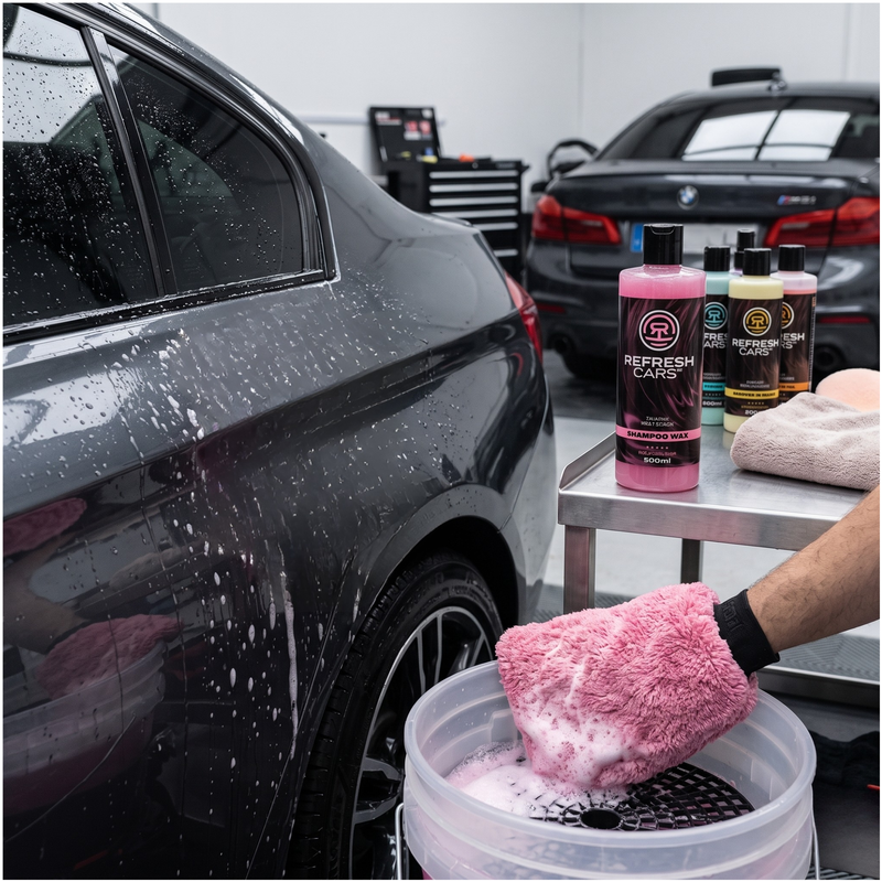 Champú de cera concentrado y diluible para el lavado de mantenimiento semanal Refresh Cars