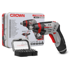 Atornillador inalámbrico Crown Professional 3,6V 1,5Ah, compacto para bricolaje y montaje de muebles