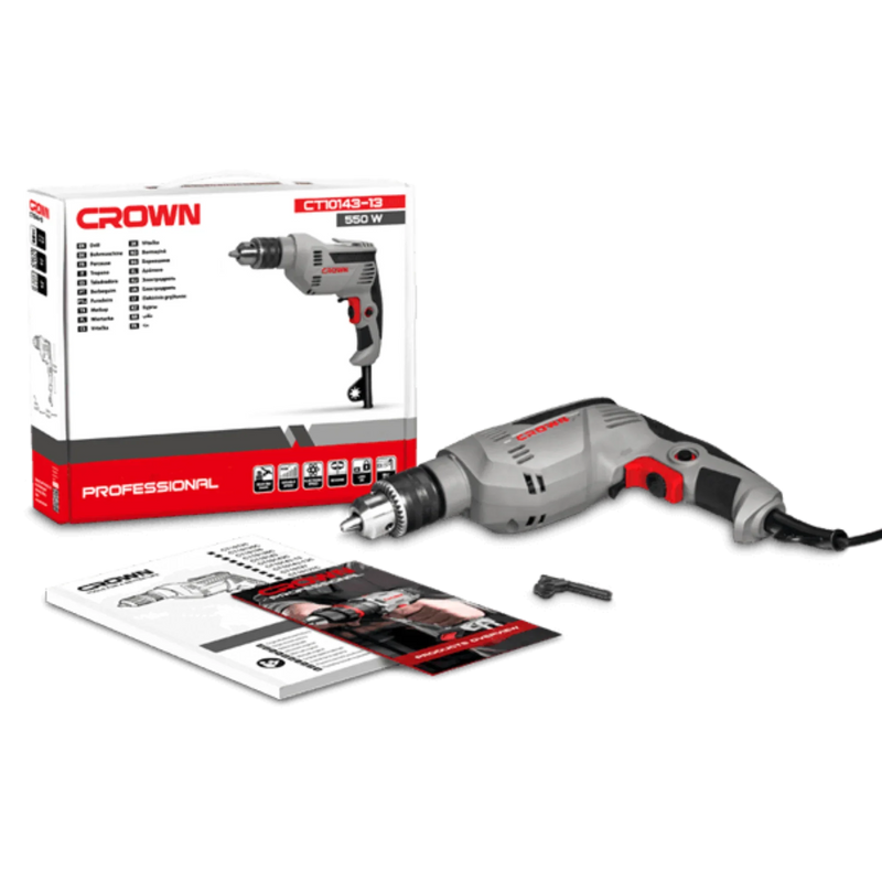 Taladro Eléctrico CROWN | 550W - GLOBALTEC PROFESSIONAL