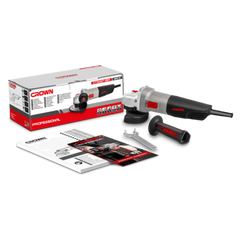 Amoladora Angular Crown CT13497-115R – 860 W, 115 mm, rosca M14 | Corte, desbaste y pulido; diseño compacto y robusto para uso profesional y bricolaje - GLOBALTEC PROFESSIONAL