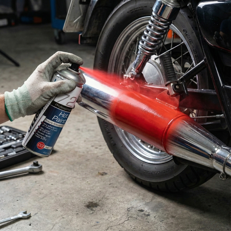 Envase spray de 400 ml de pintura anticalórica roja Globaltec Professional lista para pulverizar