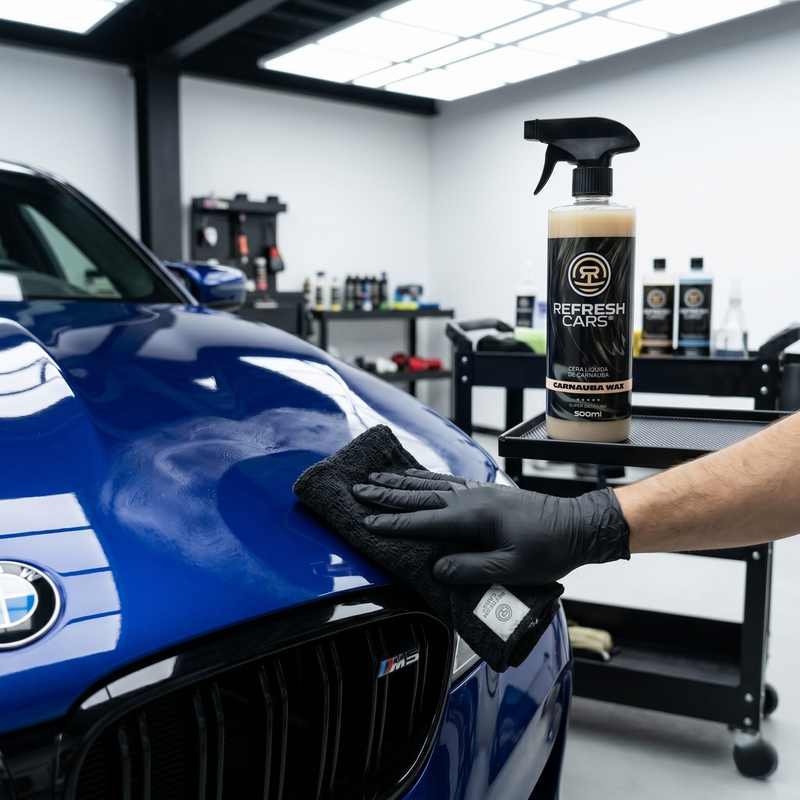 Cera de carnauba multisuperficie para pintura, plásticos exteriores y cromados · Refresh Cars