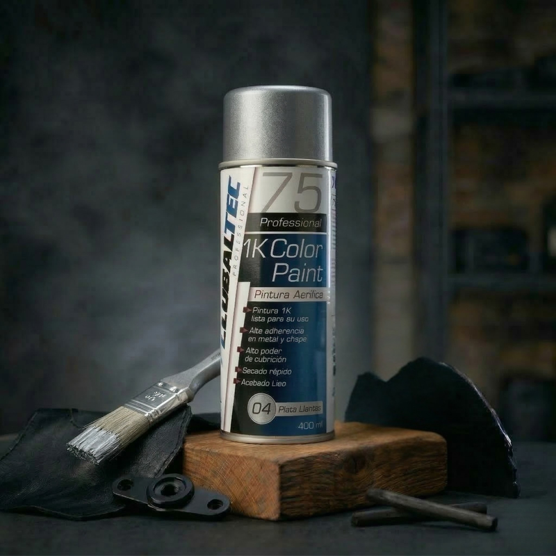 Spray plateado 400 ml para restauración y bricolaje en metal, madera y plástico, Globaltec