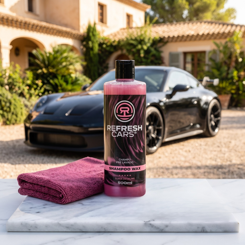 Champú prelavado que limpia y protege la pintura del coche con cera, Refresh Cars