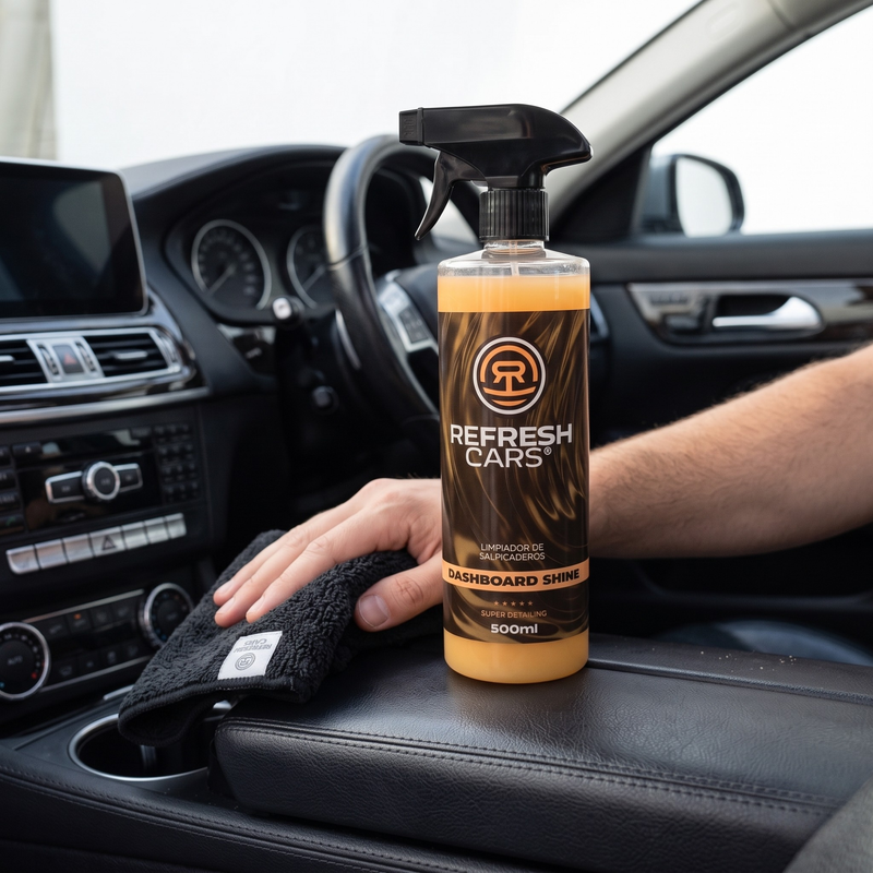 Spray de 500 ml para limpiar y proteger los plásticos interiores del coche Refresh Cars