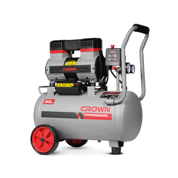 Compresor de Aire Crown CT36090 – 24 L, 1400 W, 100 L/min, 7–8 bar | Uso profesional de taller; motor 2800 rpm y chasis robusto 22,5 kg - GLOBALTEC PROFESSIONAL