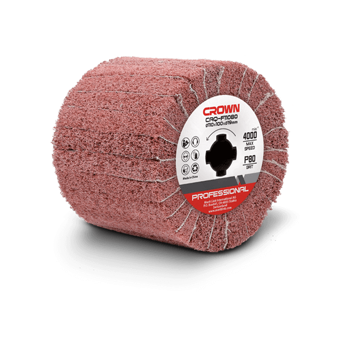 Cepillo abrasivo de láminas CAQ-F11080 — grano P80 para acabado fino