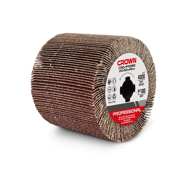 Cepillo de láminas abrasivas CAQ-P110180 — grano P180 Ø110 mm para acabado fino