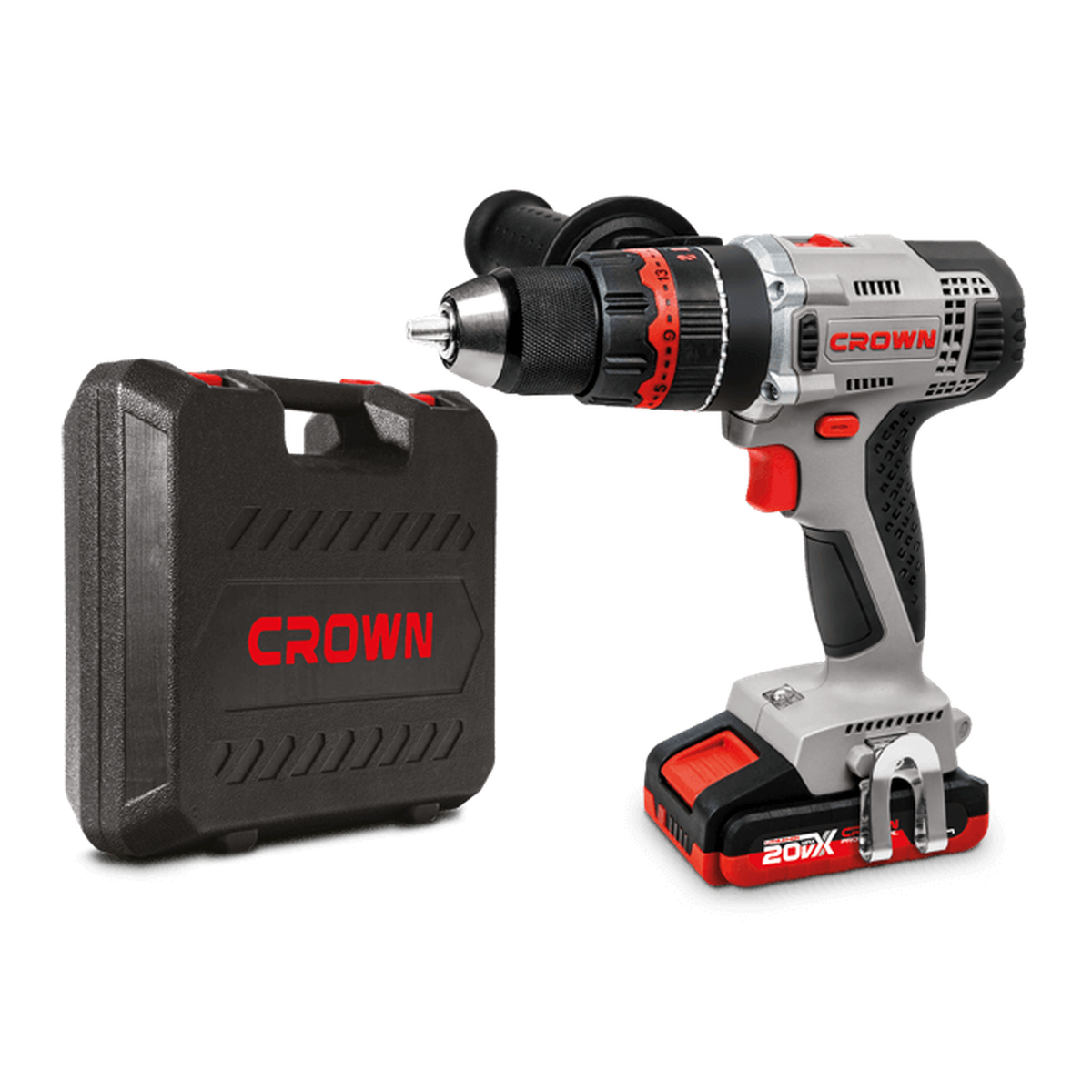 Taladro percutor a batería CT21075HMX-2 BMC 20V Max — 55 Nm con 2 baterías