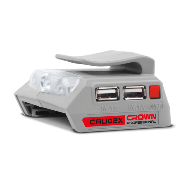 Cargador USB CAU02X — doble salida USB 5 V para batería 20 V Max.