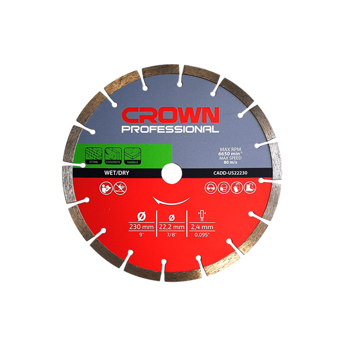 Disco de corte de diamante Diamond cutting discs - universal segmented Ø230mm — segmentado para corte en seco multimaterial