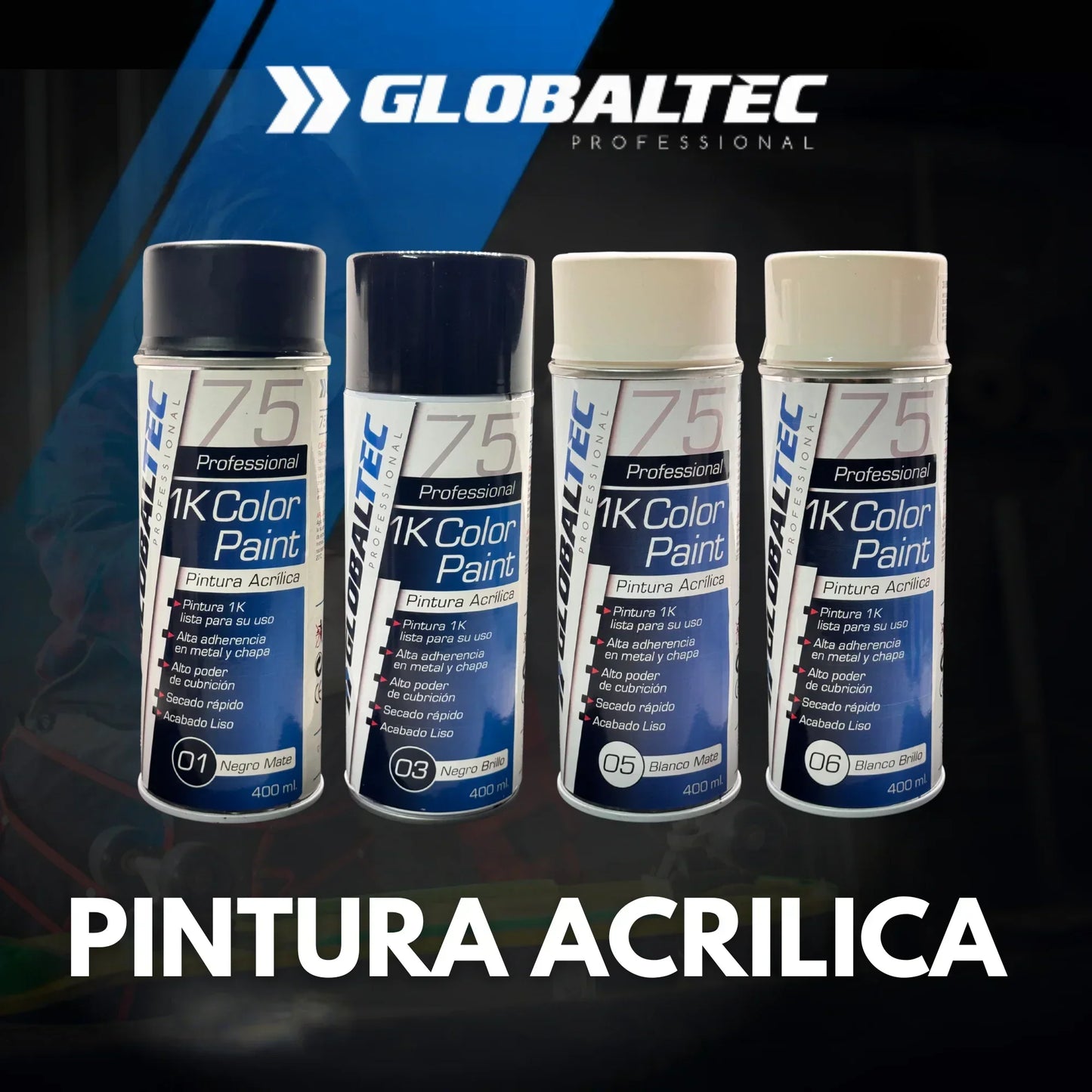 Pintura Acrílica en Spray - GLOBALTEC PROFESSIONAL