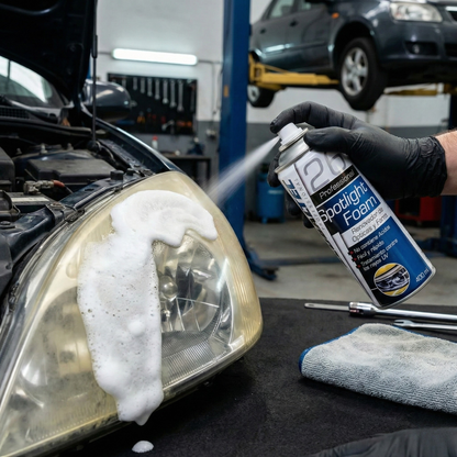 Renovador de ópticas y faros Spotlight Foam — Elimina amarilleo sin lijar