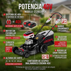 Cortacésped de batería CT29020HSX 51 cm autopropulsado 40 V Max — gran rendimiento sin cables