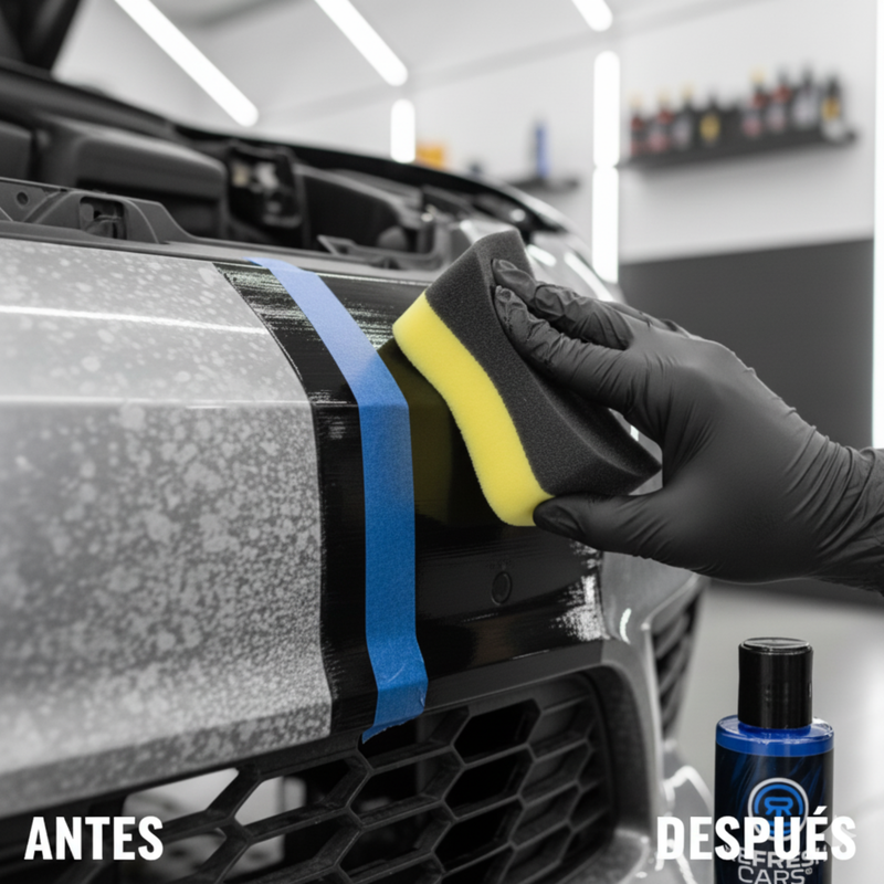 Uso del renovador de plásticos en el salpicadero interior del coche, Refresh Cars