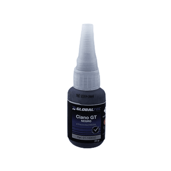 Cianoacrilato Negro – Adhesivo instantáneo para uniones discretas y de alta resistencia | Secado rápido; ideal para plásticos, metal y caucho; resistente a impactos e intemperie - GLOBALTEC PROFESSIONAL