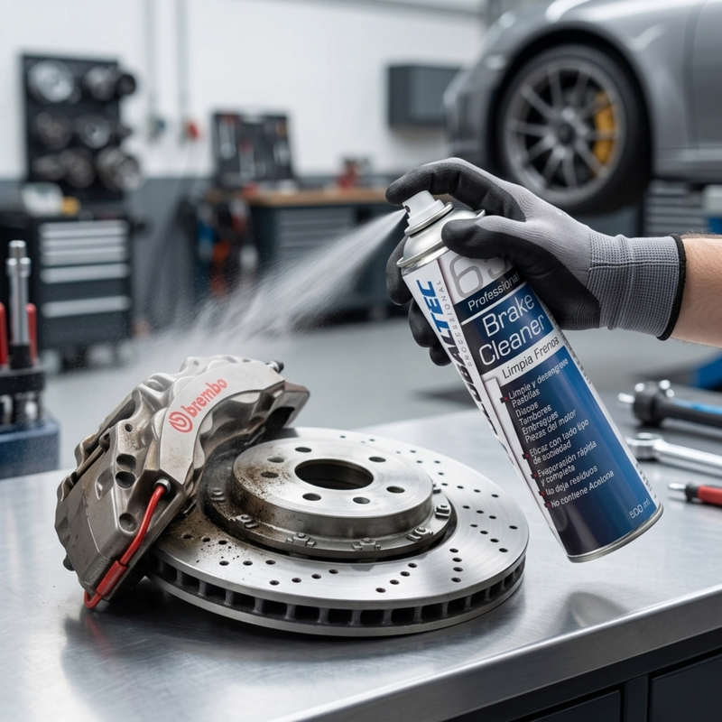 Limpia frenos Globaltec Professional para eliminar chirridos y recuperar la frenada del coche