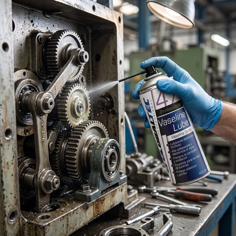 Vaselina en spray como protector anticorrosión de piezas metálicas expuestas en automoción