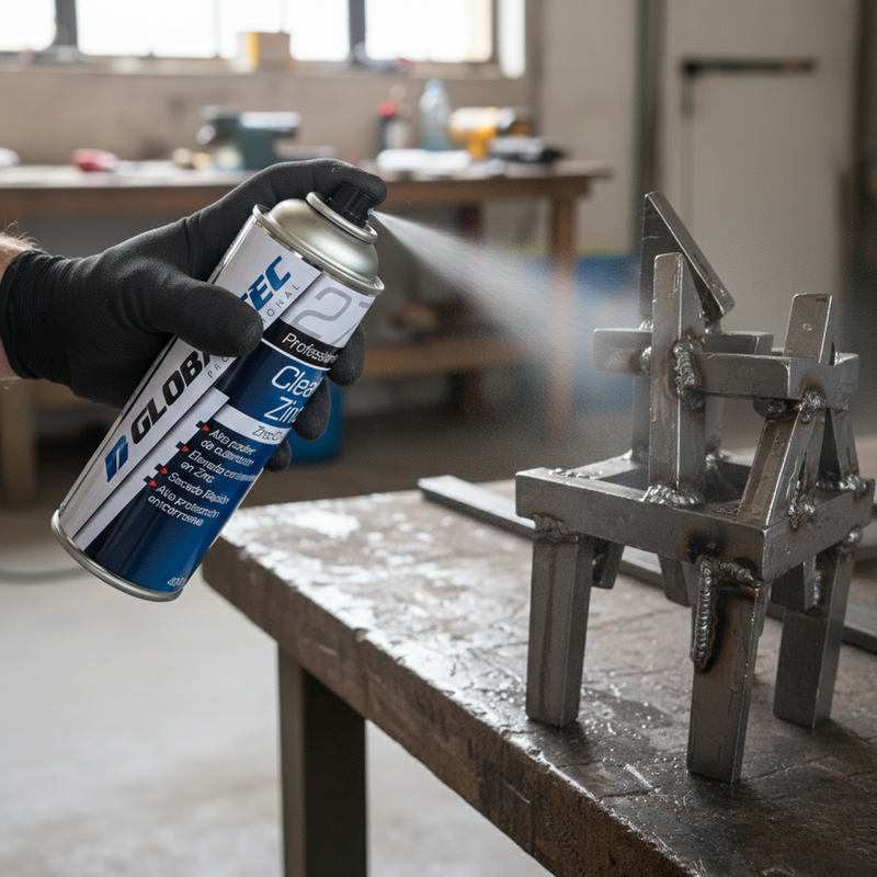 Uso del zinc claro para retocar galvanizados dañados en chapa y estructuras, Globaltec Professional