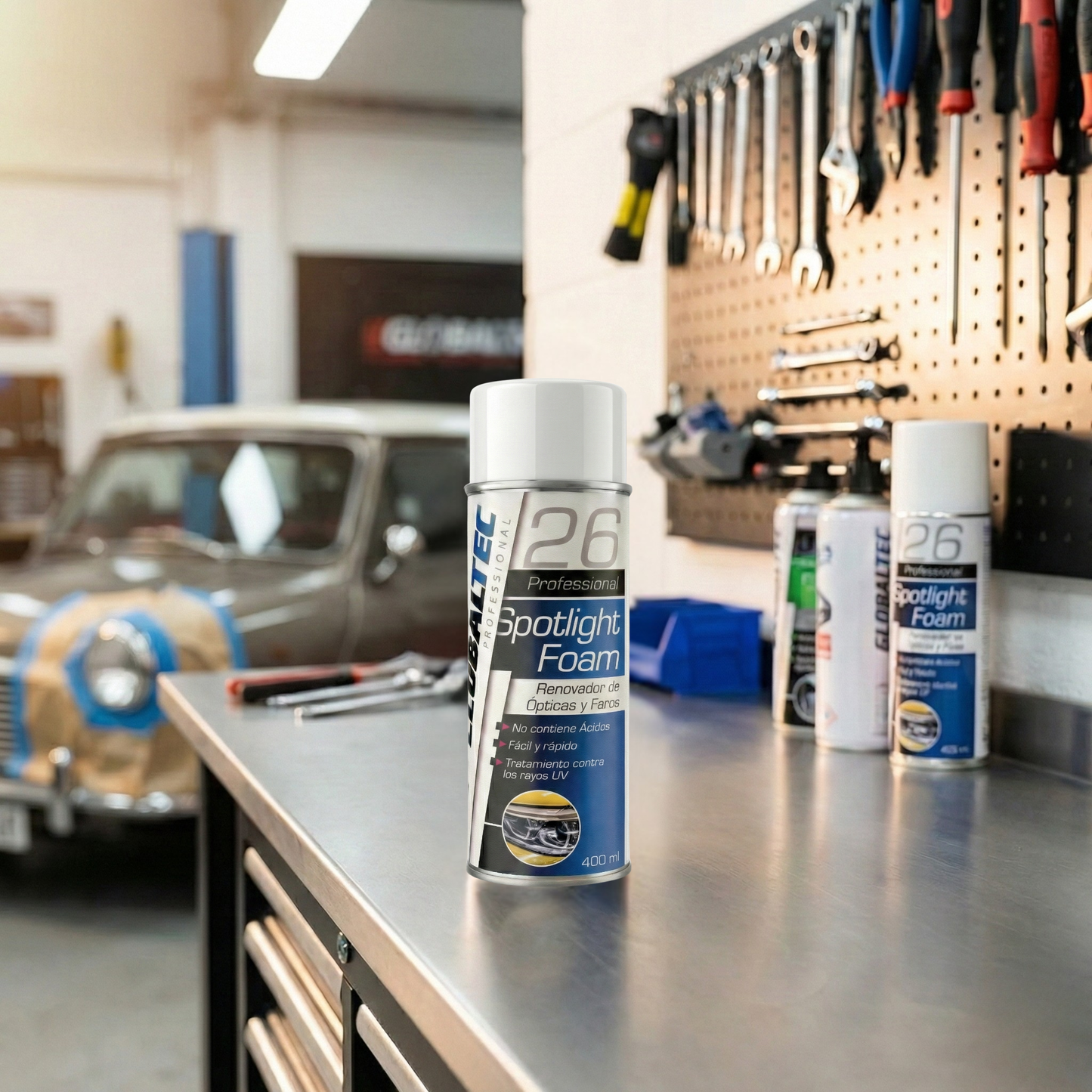 Renovador de ópticas y faros Spotlight Foam — Elimina amarilleo sin lijar