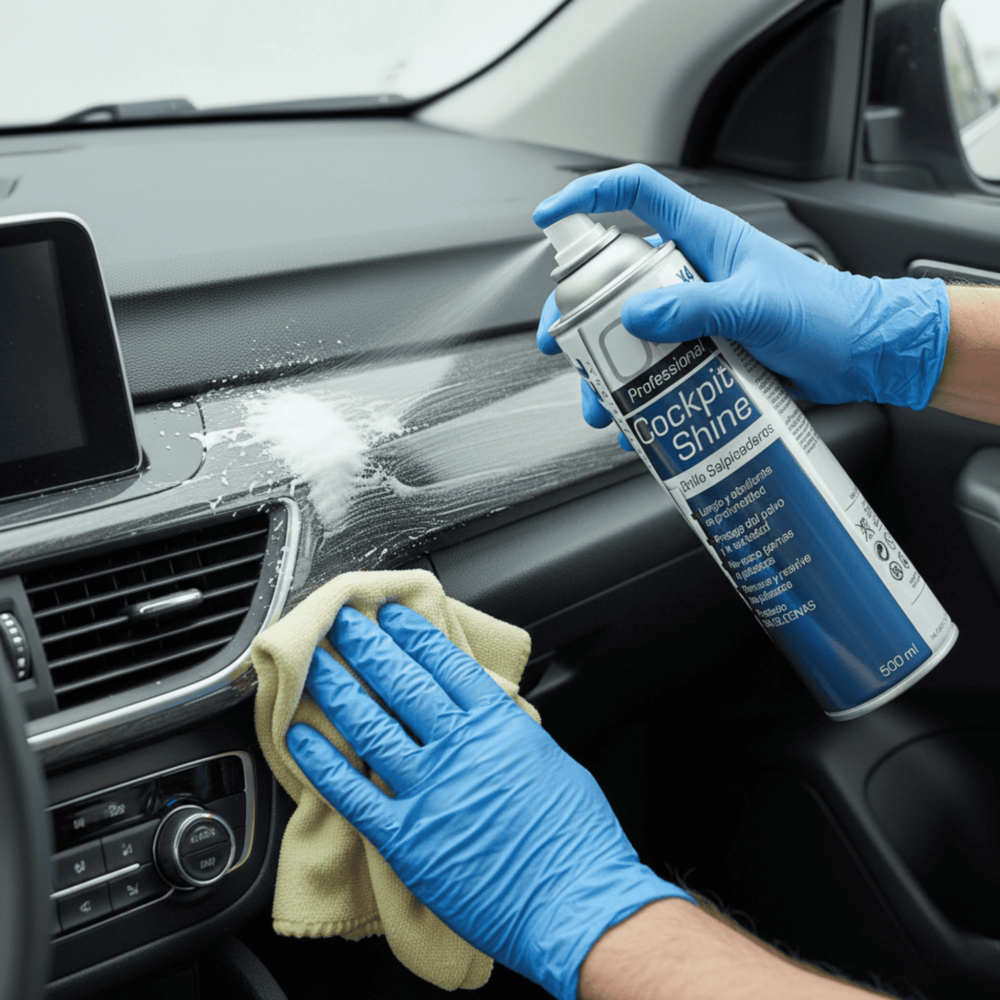 Abrillantador de salpicaderos en spray Globaltec — Brillo natural para plásticos interiores