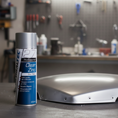 Aplicación del spray de zinc claro sobre soldaduras y cordones metálicos, Globaltec Professional