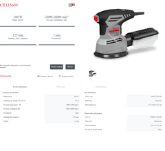 Lijadora Excéntrica Crown CT13560V | 300 W - GLOBALTEC PROFESSIONAL