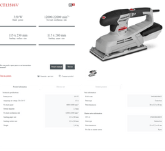 Lijadora Orbital Crown CT13588V | 350 W - GLOBALTEC PROFESSIONAL