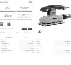 Lijadora Orbital Crown CT13633V | 380 W - GLOBALTEC PROFESSIONAL